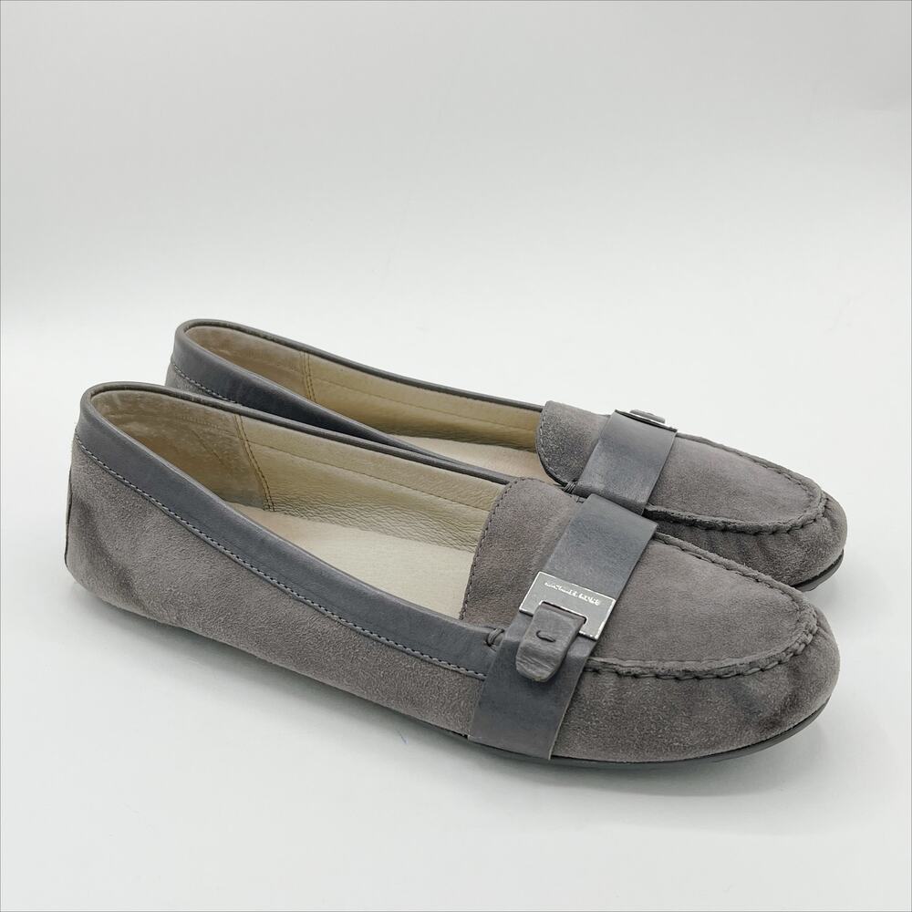 Michael Kors Rory Loafers Moccasin 9.5M Grey Suede Leather - Picture 9 of 9